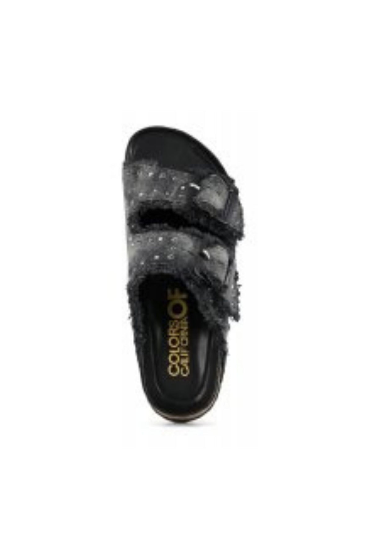 Colors Of California Ciabatta Due Fasce Borchie Nero Donna - 3