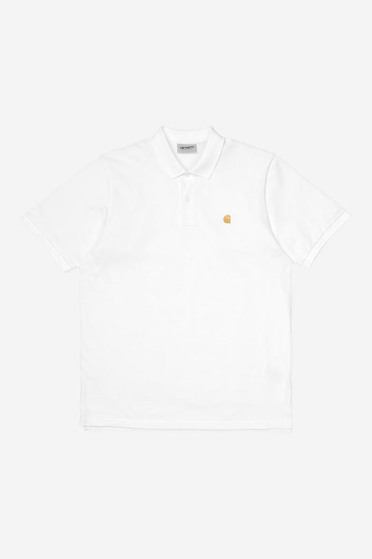 Carhartt Wip Chase Polo Cotton Pique' Bianco Uomo