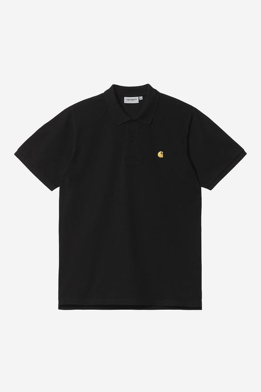 Carhartt Wip Chase Polo Cotton Pique' Nero Uomo