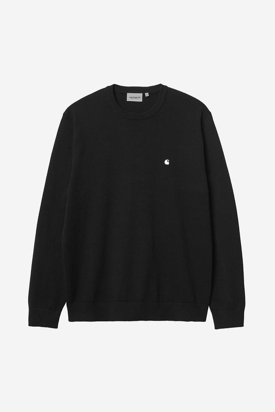 Carhartt Wip Madison Sweater Cotton Knit Nero Uomo
