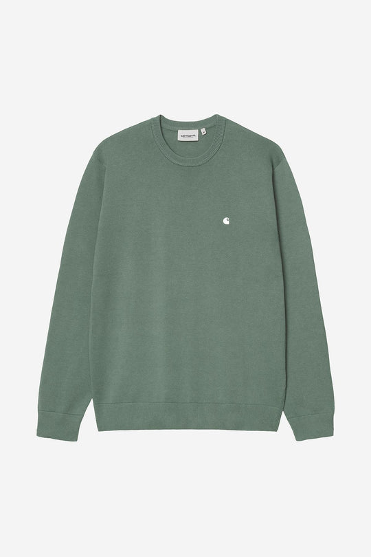 Carhartt Wip Madison Sweater Cotton Knit Argento Uomo