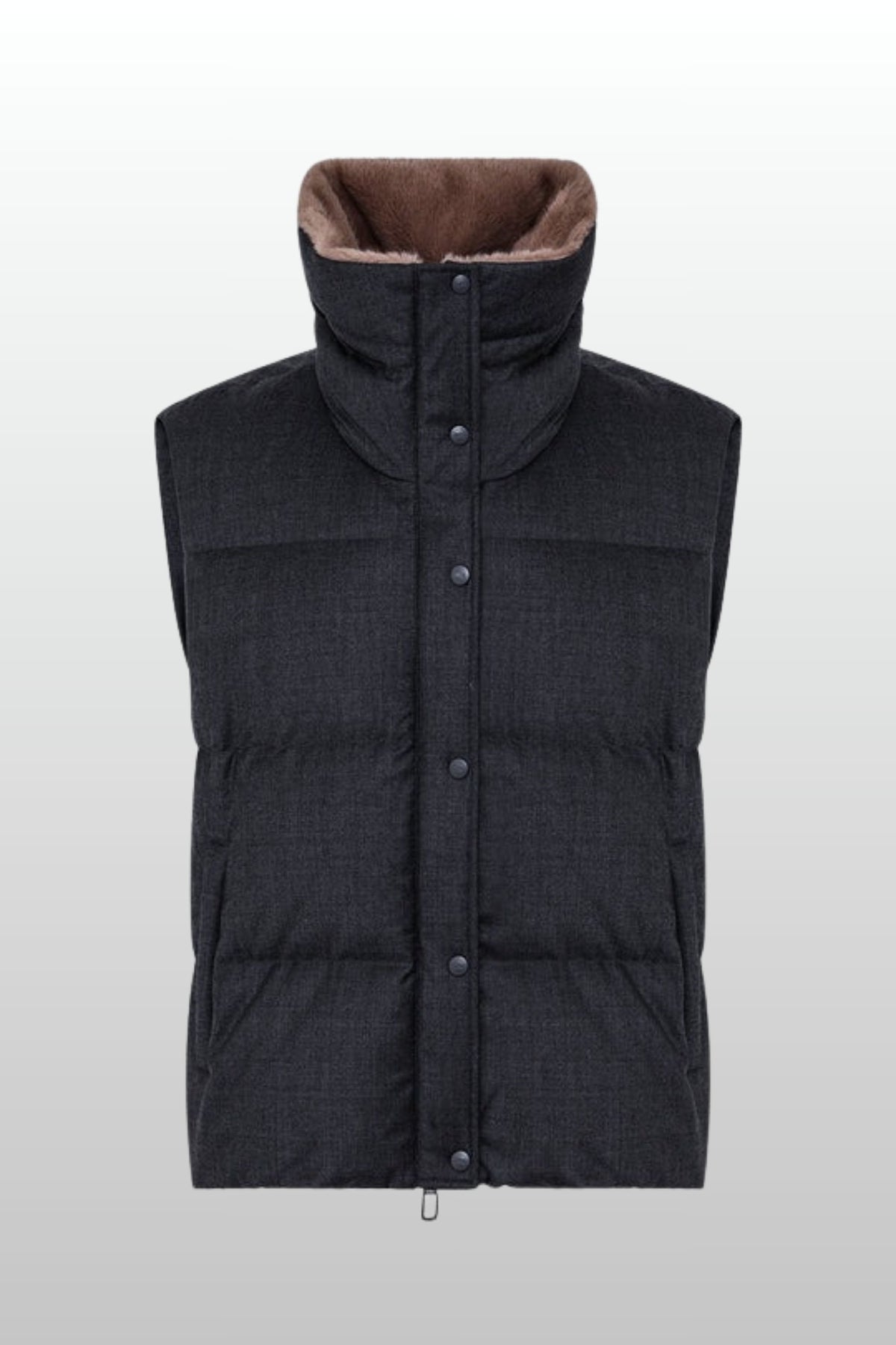 Duno Piumino Smanicato Lana Grigio Donna - 1