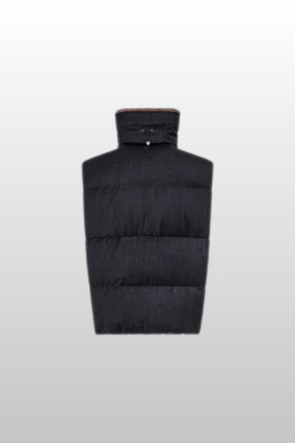 Duno Piumino Smanicato Lana Grigio Donna - 3