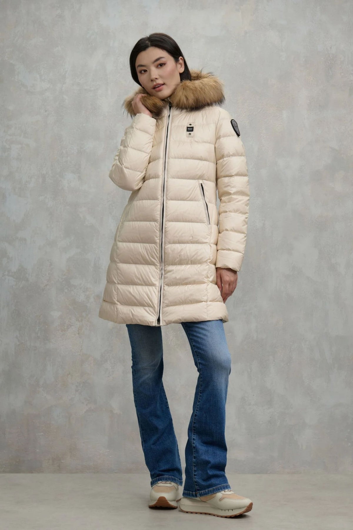 Blauer Piumino 3/4 Cappuccio Pelo Donna - 2