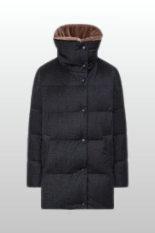 Duno Piumino Doppiopetto Lana Grigio Donna