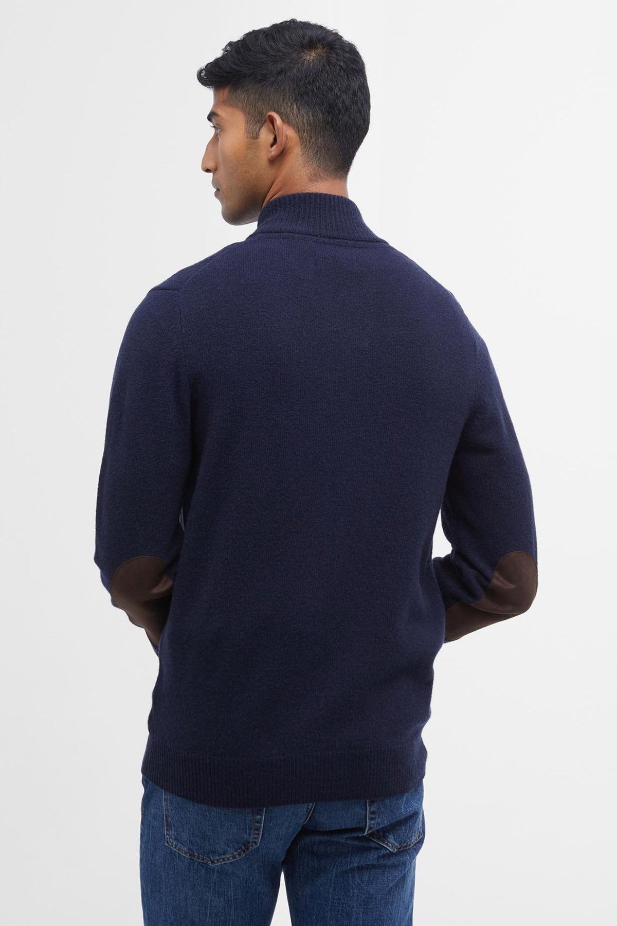 Barbour Essential Patch Zip Knitwear Blu Uomo - 2