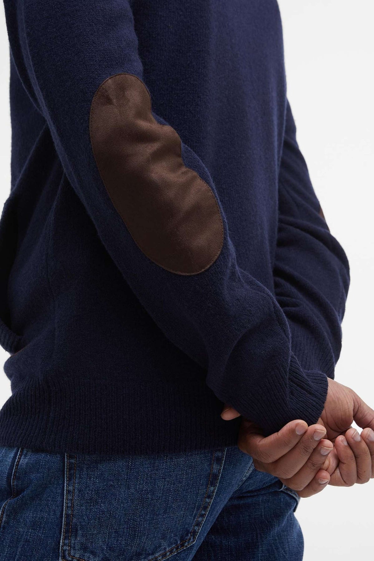 Barbour Essential Patch Zip Knitwear Blu Uomo - 3