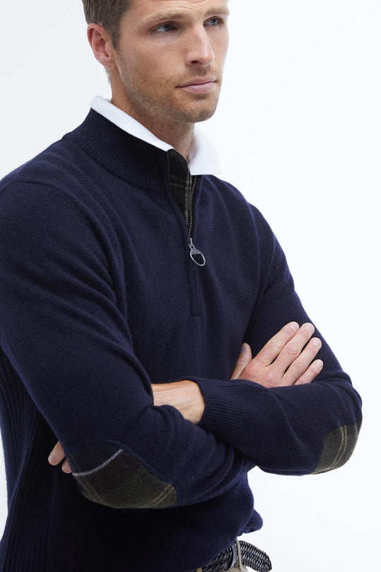 Barbour Holden Half Zip Blu Uomo