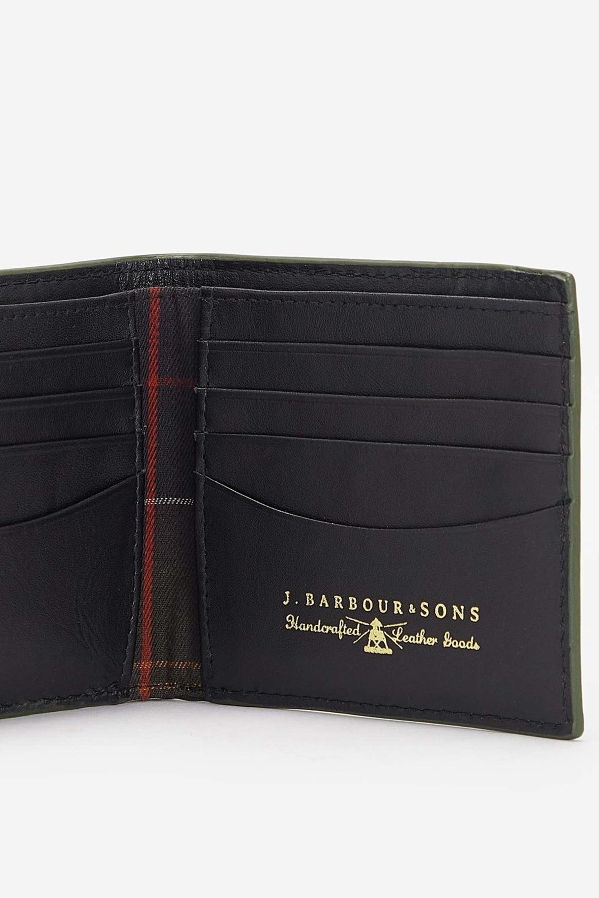 Barbour Grain Leather Bifold Wallet Nero Uomo - 1