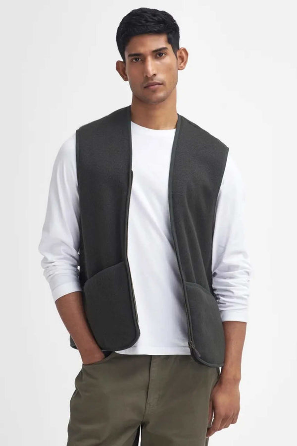 Barbour Warm Pile Waistcoat Zip Marrone Uomo - 1