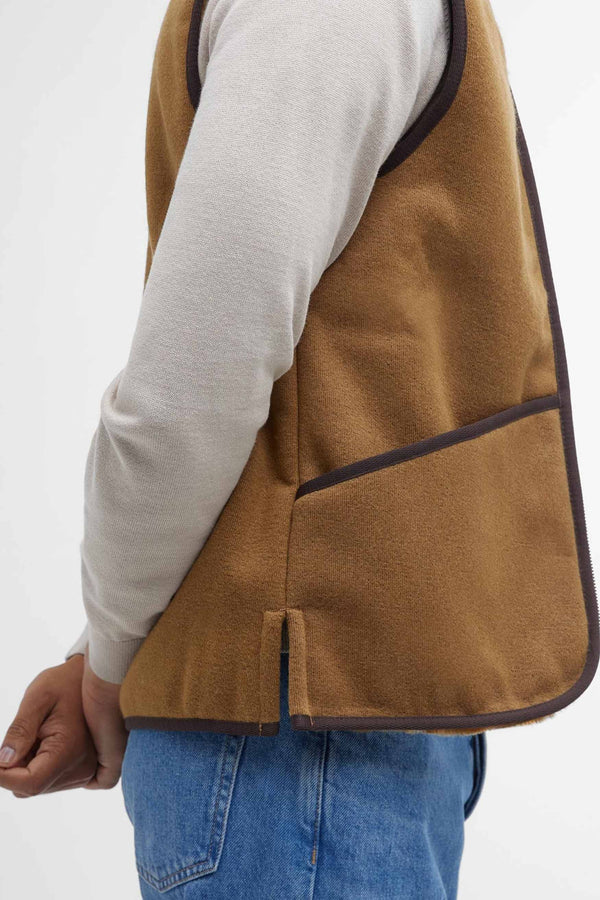 Barbour Warm Pile Waistcoat Zip Verde Uomo - 3