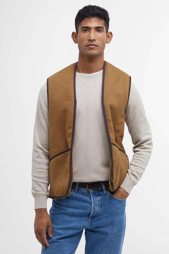 Barbour Warm Pile Waistcoat Zip Verde Uomo