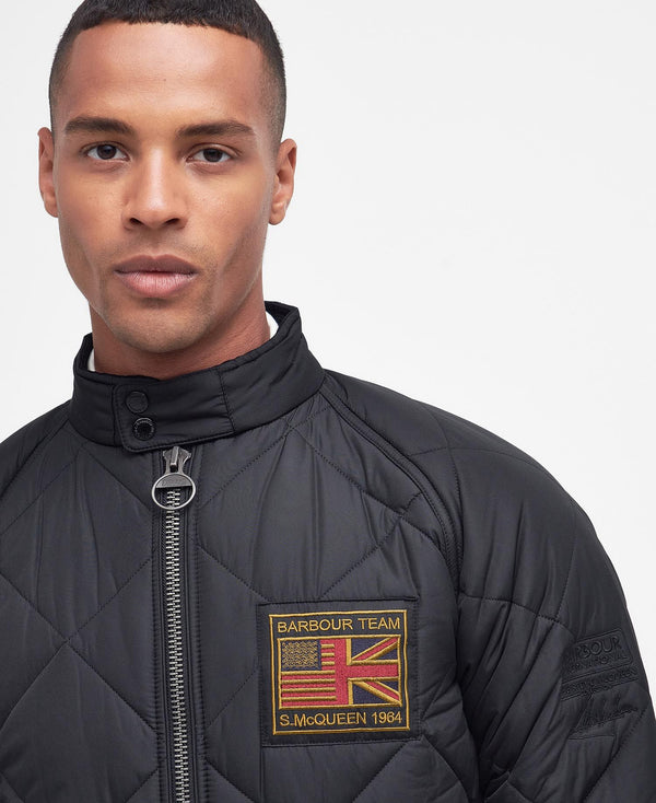 Barbour International Bomber Trapuntato Nero Uomo - 2