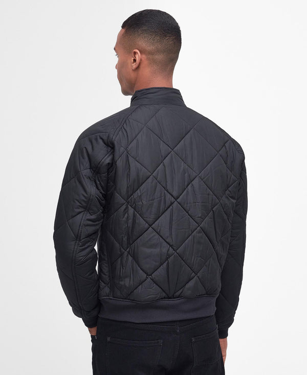 Barbour International Bomber Trapuntato Nero Uomo - 3