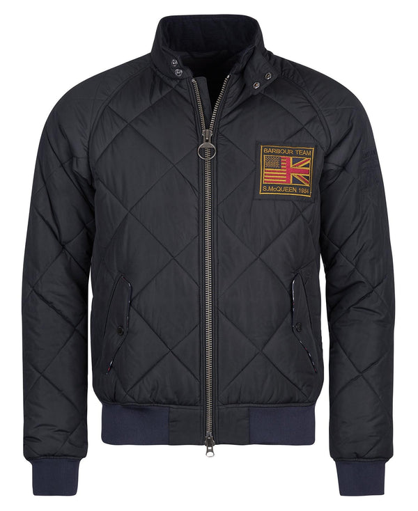 Barbour International Bomber Trapuntato Nero Uomo - 5