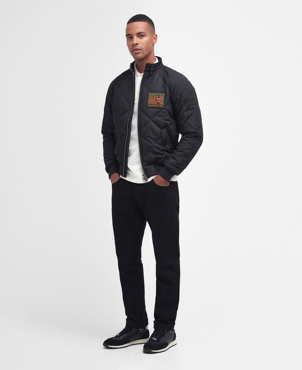 Barbour International Bomber Trapuntato Nero Uomo - 1