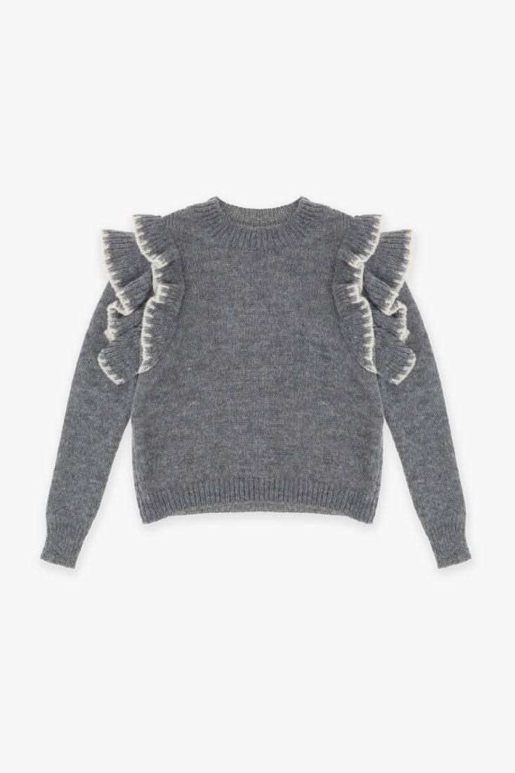 Dixie Pullover Grigio Bambina - 1