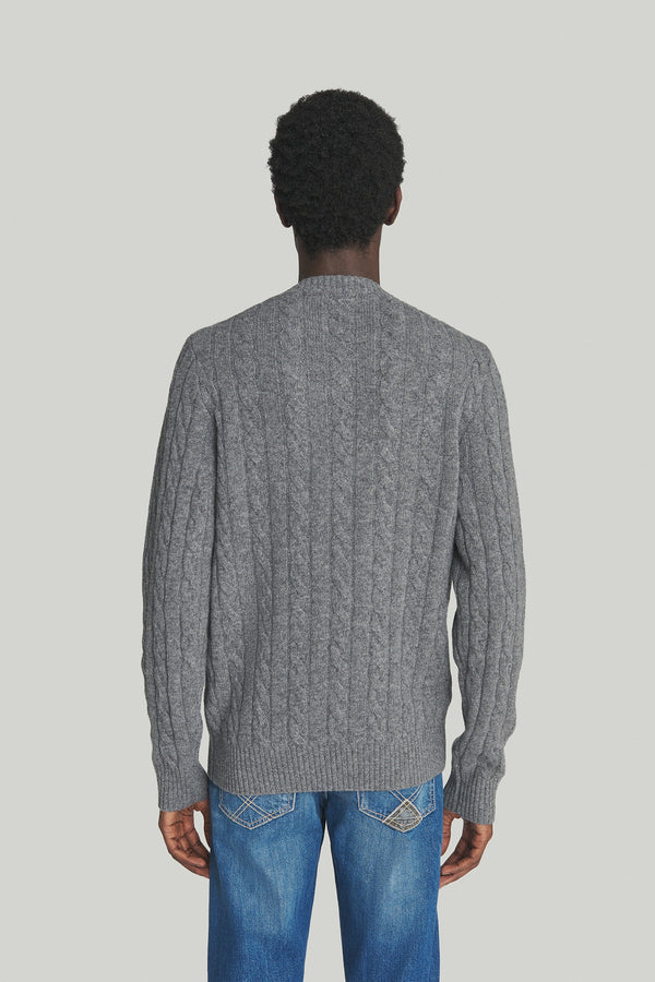 Roy Roger's Cable Crew Neck Wool/cashmere Uomo - 2