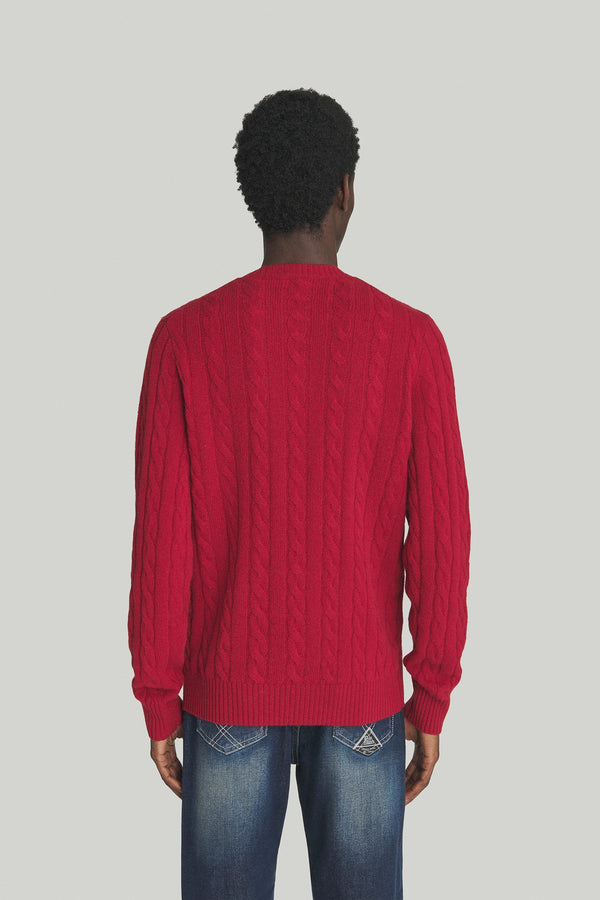Roy Roger's Cable Crew Neck Wool/cashmere Uomo - 2