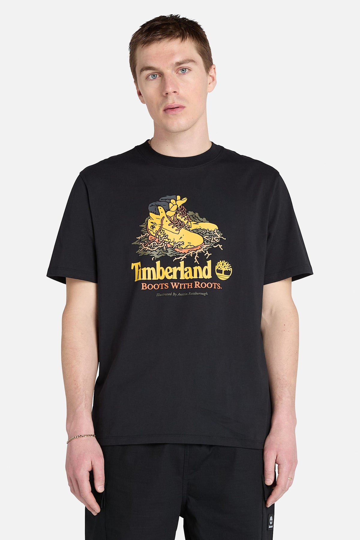 Timberland T-shirt Stampa Scarponi Nero Uomo - 1