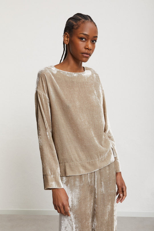 Ottod'ame T-shirt Manica Lunga Ciniglia Donna