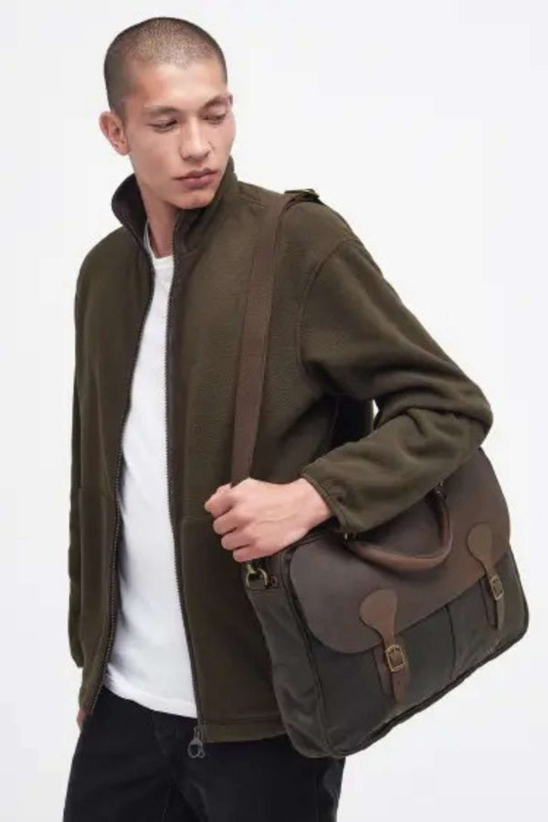 Barbour Wax Leather Briefcase Bags Verde Donna - 2