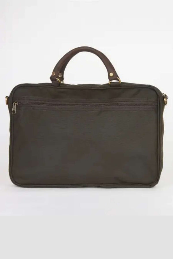 Barbour Wax Leather Briefcase Bags Verde Donna - 4