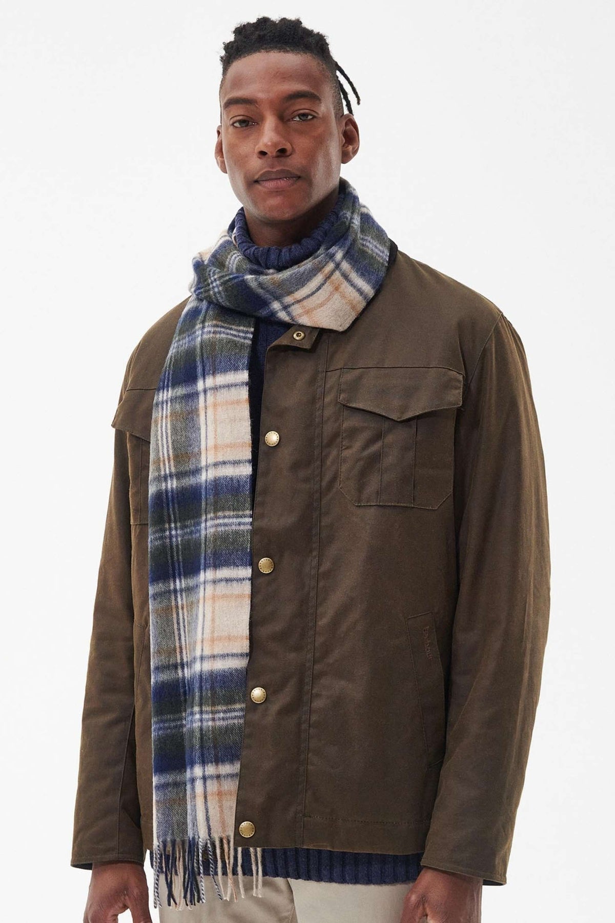 Barbour New Chech Tartan Scarf Marrone Uomo - 1
