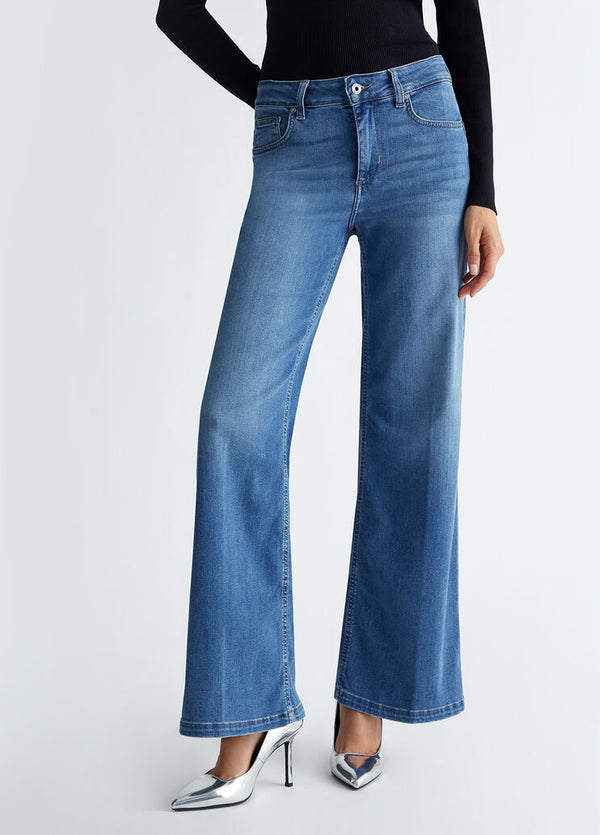 Liu Jo Denim Vita Alta Flare -palazzo Blu Donna - 3