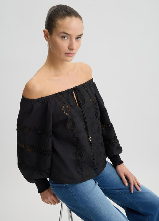 Liu Jo Blusa Spalla Nuda Nero Donna