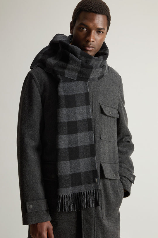 Woolrich Wool Buffalo Check Scarf Uomo