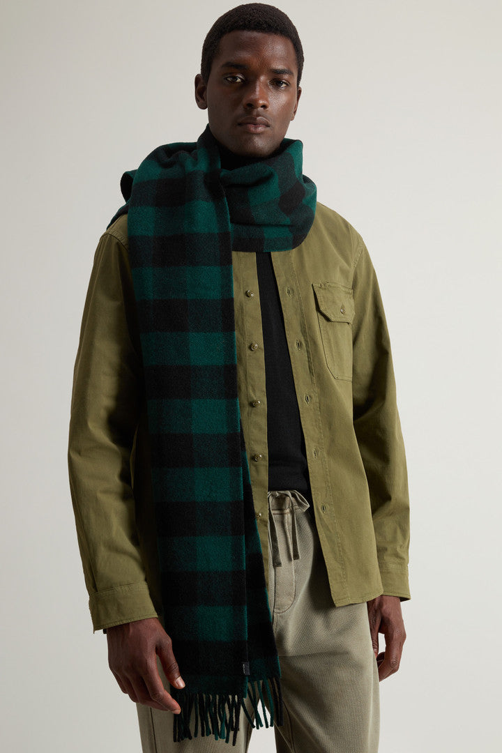 Woolrich Wool Buffalo Check Scarf Uomo - 1