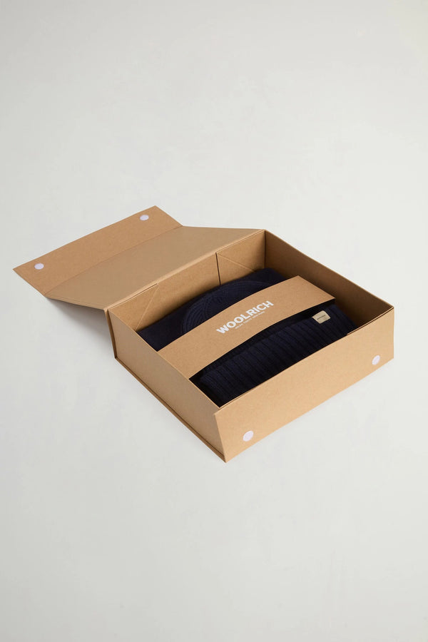 Woolrich Set Cuffia Sciarpa Blu Uomo - 1