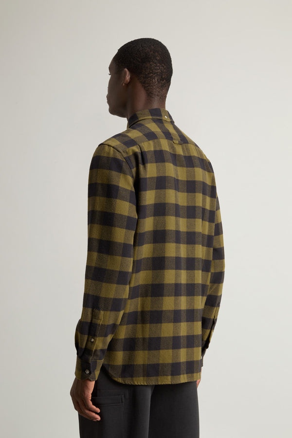 Woolrich Traditional Flannel Shirt Verde Uomo - 3