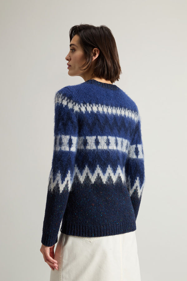 Woolrich Pullover Jacquard Blu Donna - 2