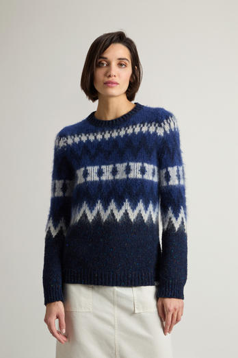 Woolrich Pullover Jacquard Blu Donna - 3