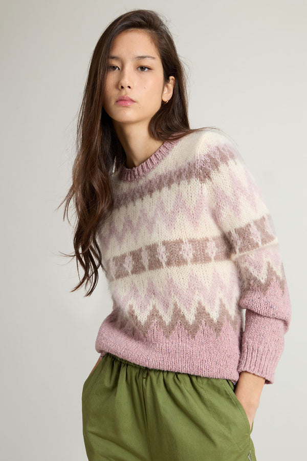 Woolrich Pullover Jacquard Marrone Donna - 1