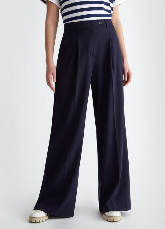 Liu Jo Pantalone Fluido Twill Blu Donna