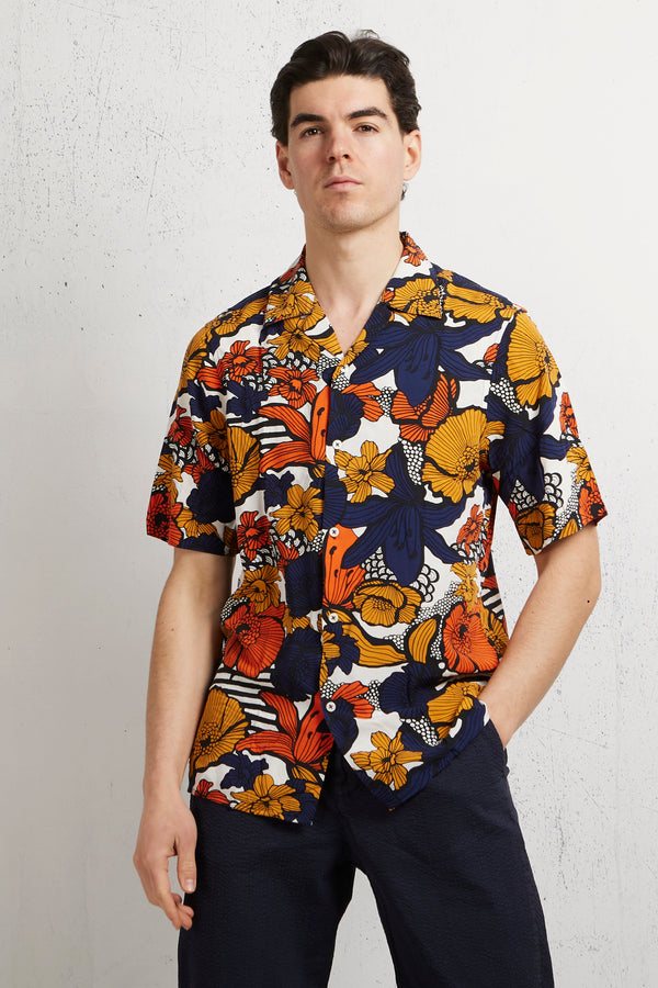 Philotinto Camicia In Viscosa Arancione Uomo - 5