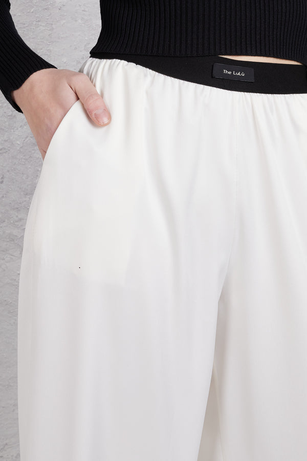 The Lulu' Pantalone Lungo Raso Bianco Donna - 4