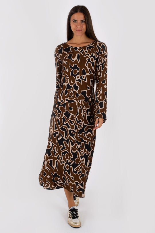 Ottod'ame Women's Black Longuette Dress