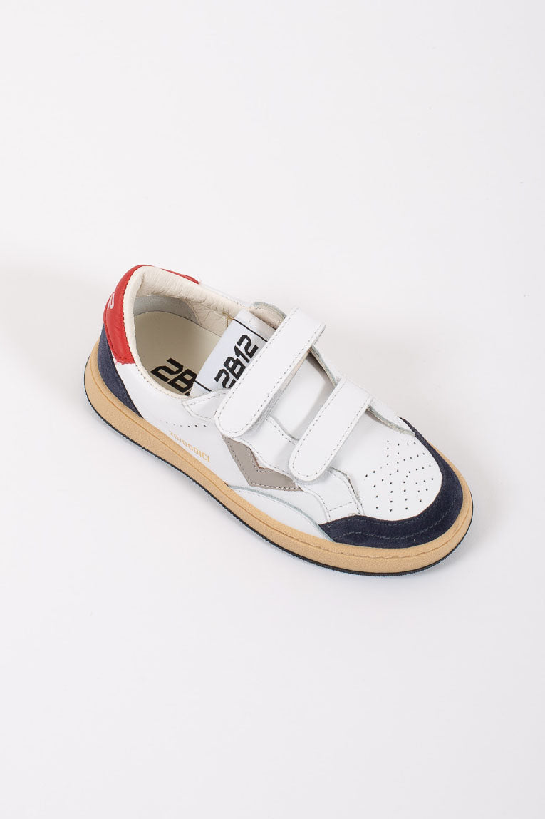 2b12 Sneakers Strappo Retro Rosso Bianco Bambino - 3
