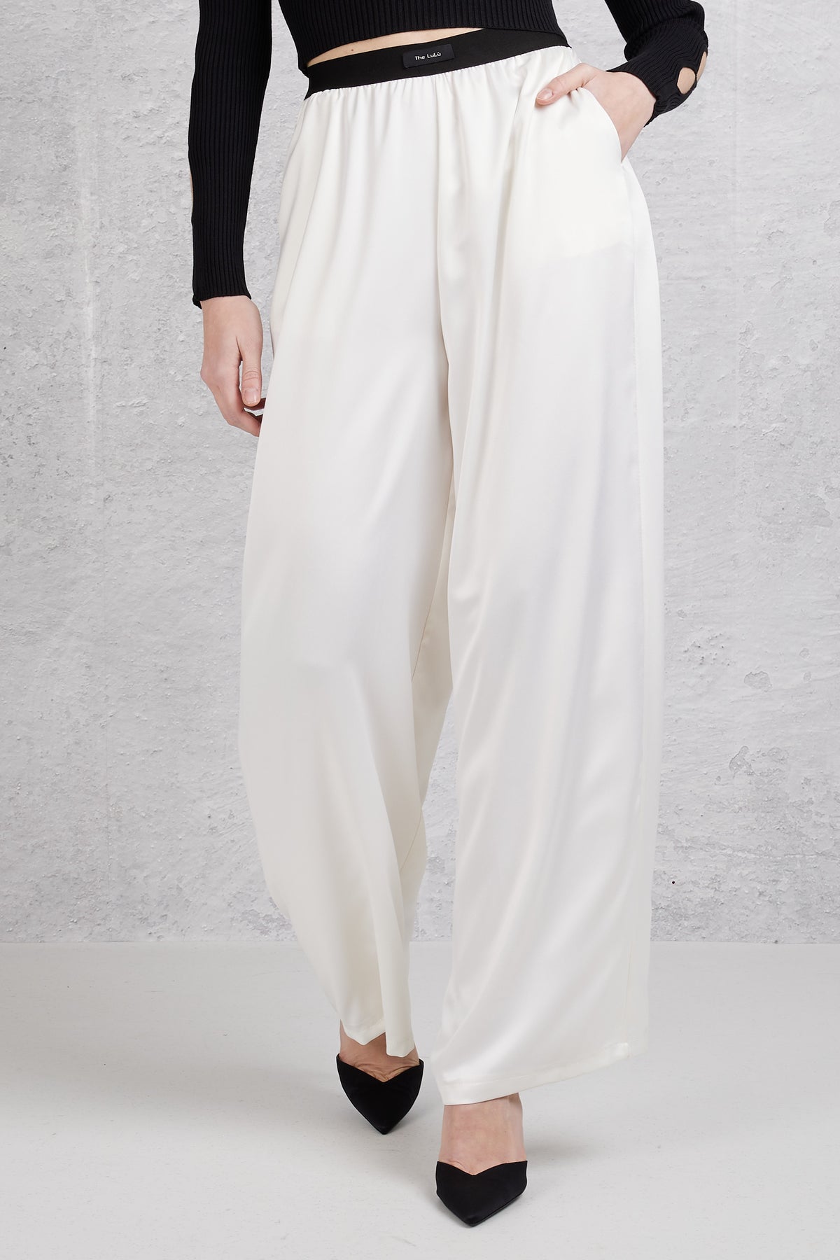 The Lulu' Pantalone Lungo Raso Bianco Donna - 1