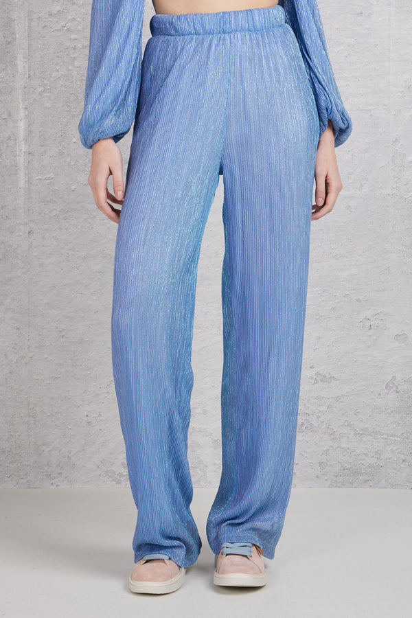 The Lulu' Pantalone Elasticato Azzurro Donna - 1