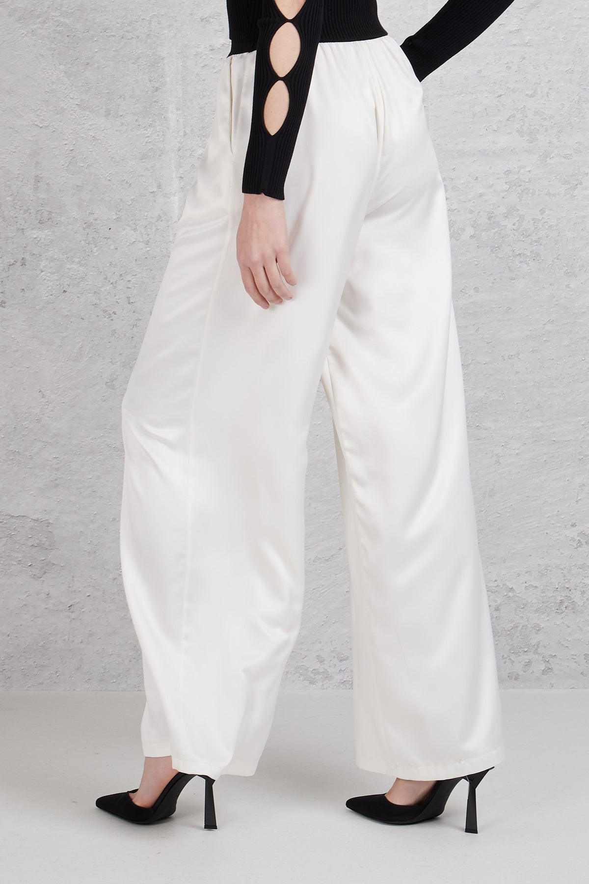The Lulu' Pantalone Lungo Raso Bianco Donna - 3