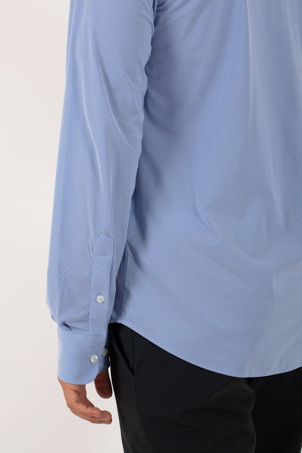 Rrd Oxford Jacquard Open Shirt Azzurro Uomo - 6