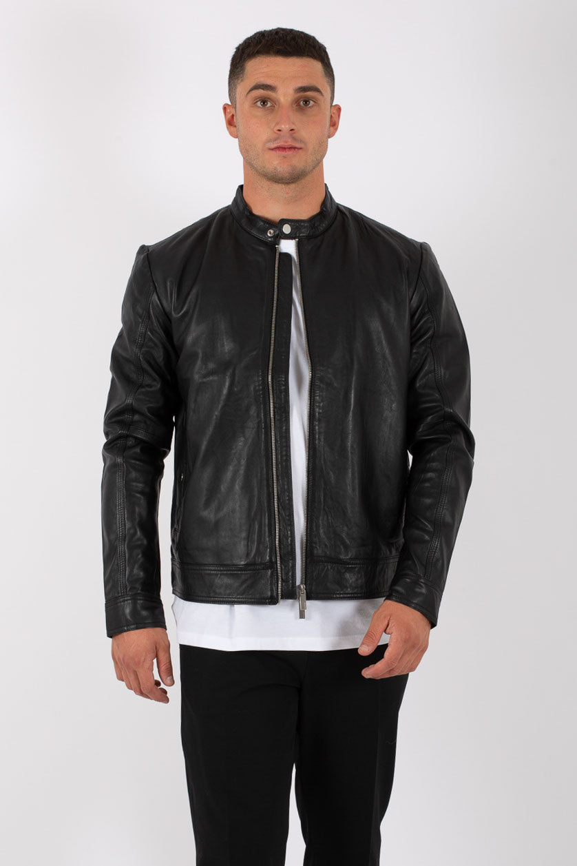 Selected Biker Leather Noos Nero Uomo » Verdi Promesse