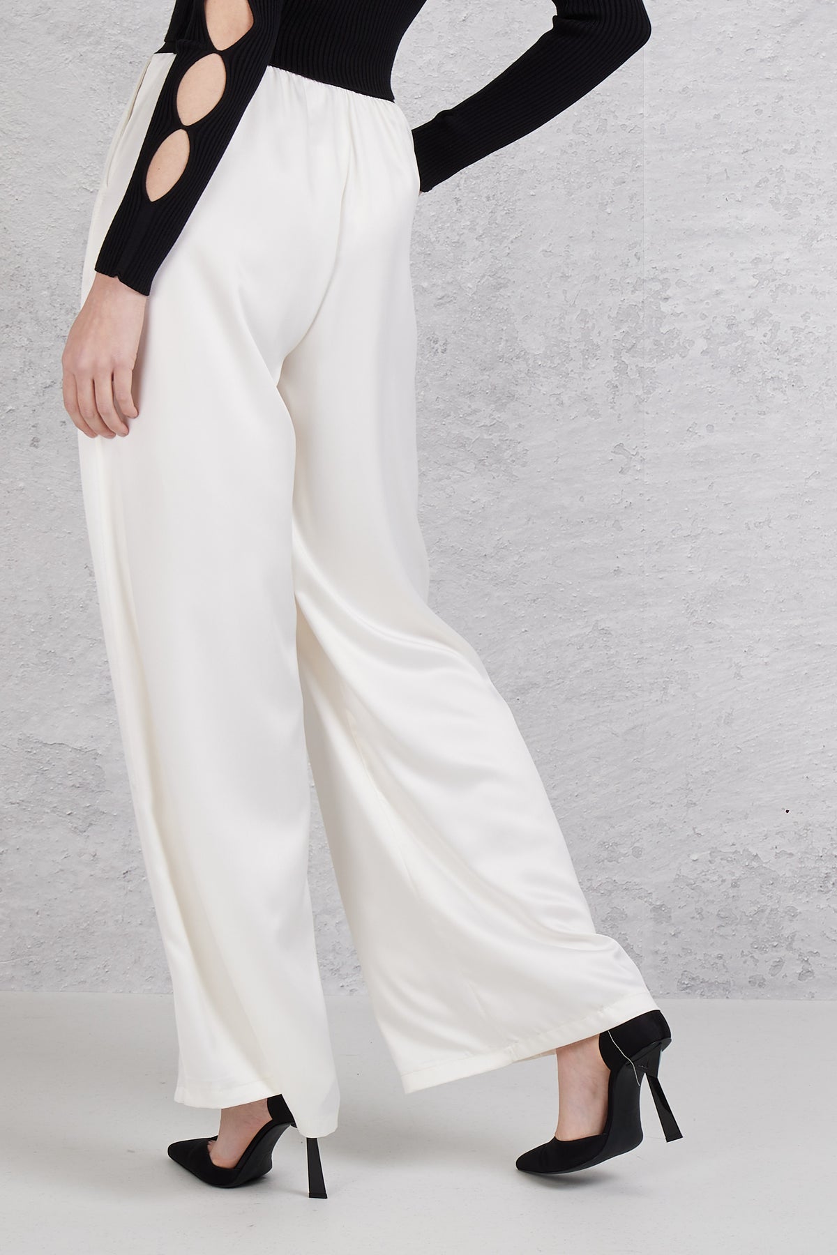 The Lulu' Pantalone Lungo Raso Bianco Donna - 6