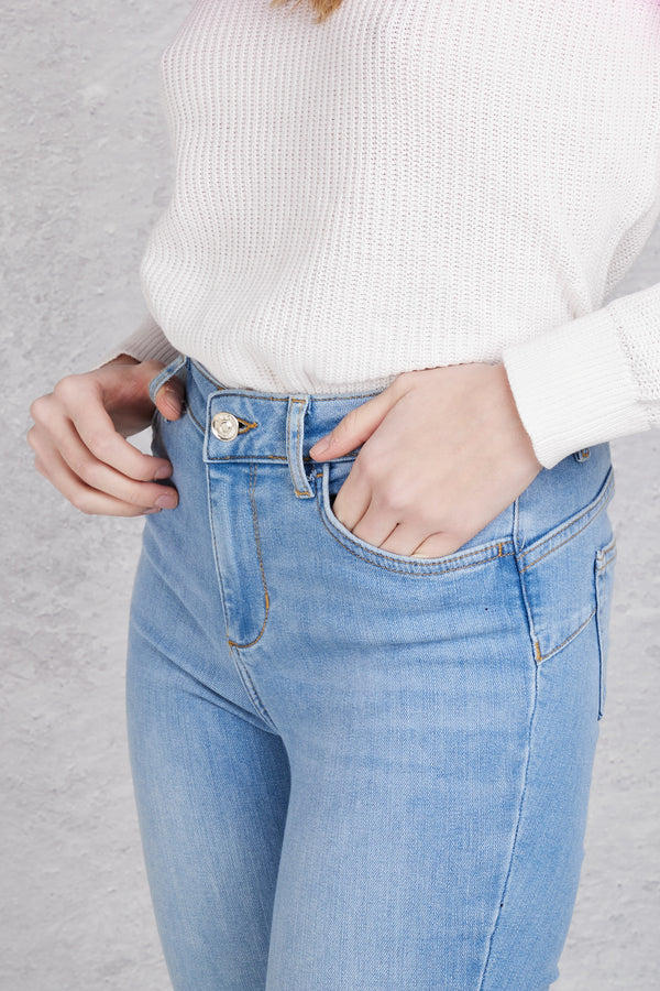 Liu Jo Jeans Flare Vita Alta Bottomup Blu Donna - 5