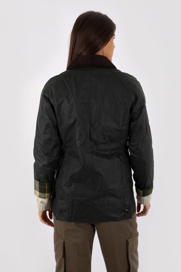 Barbour International Beadnell Wax Jacket Sagomata Verde Donna - 6